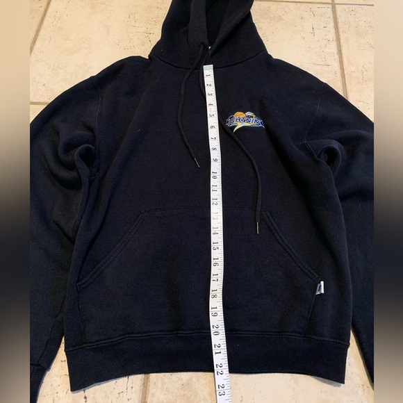 💜 Russell Athletic S Black Dri-Power Hoodie Sweatshirt Embroidered Graphic - Picture 5 of 6